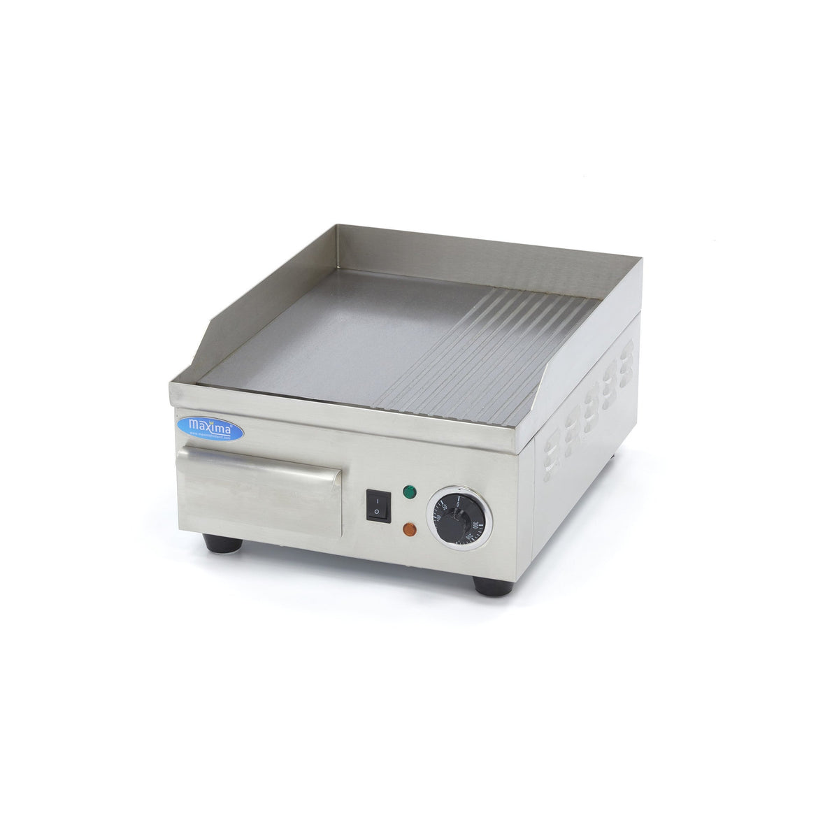 Plancha électrique demi-rainurée 36 cm pour snack et food truck