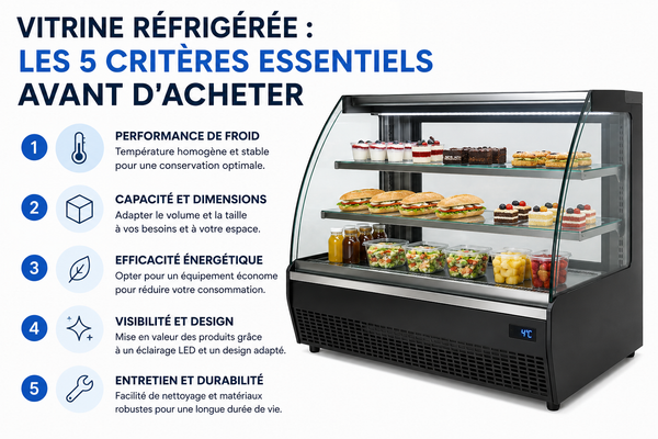 Vitrine réfrigérée : les 5 critères essentiels avant d'acheter