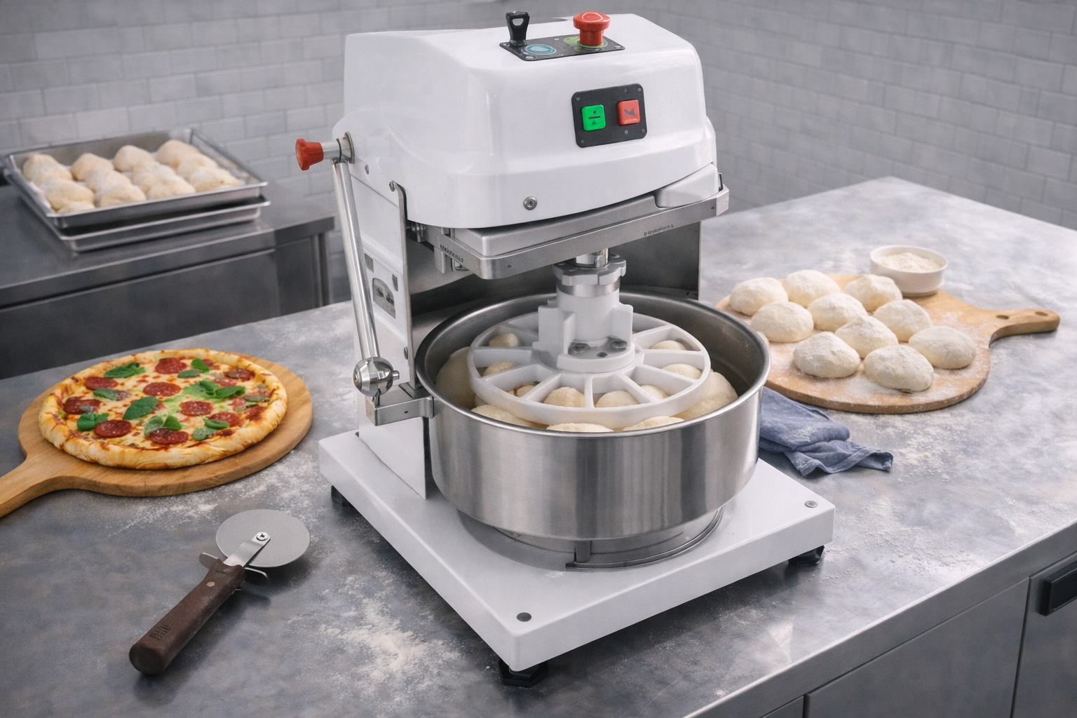 Diviseuse bouleuse pizza professionnelle pâtons - Cuistéo