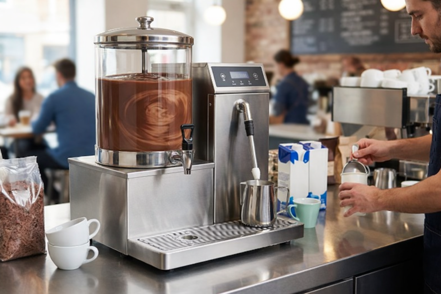 Distributeur lait et chocolat professionnel - Cuistéo