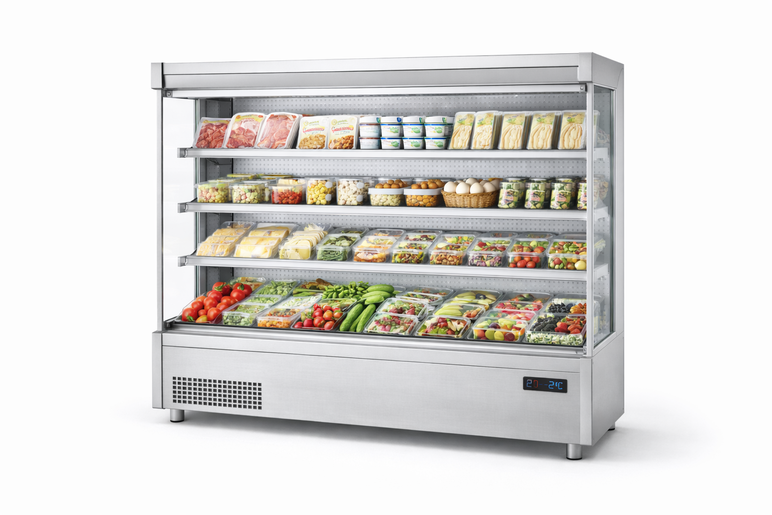 Vitrine réfrigérée murale self-service supermarché - Cuistéo