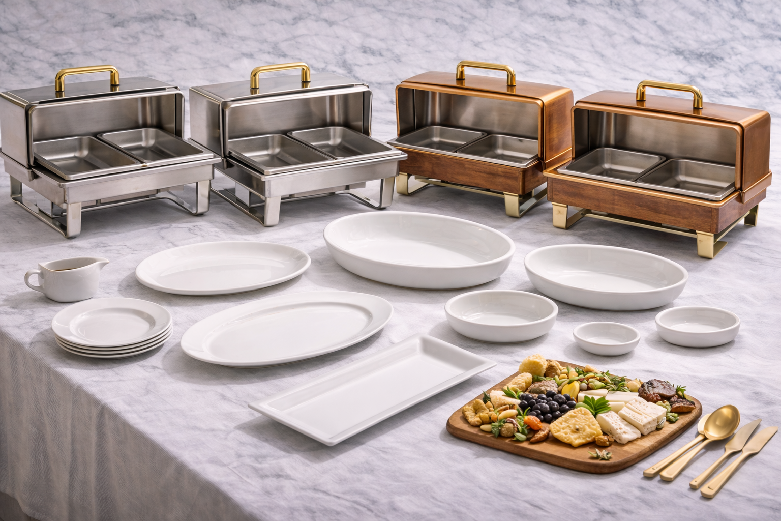 Vaisselle de buffet professionnelle pour collectivité - Cuistéo