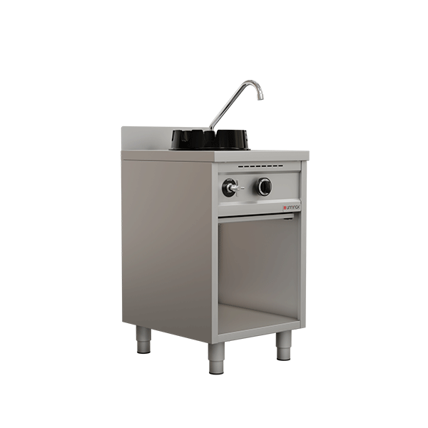 Fourneau wok gaz - 1 feu - 15 kW - L 500 x P 600 x H 850/900 mm - Unninox