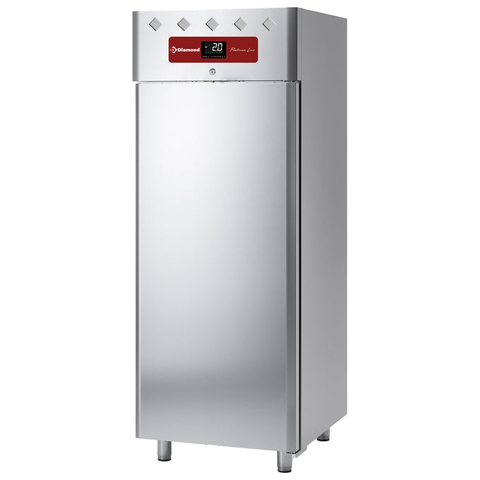 Armoire réfrigérée positive inox 700 litres ventilée, 1 porte GN 2/1 - 0,4 kW - L 770 x P 820 x H 2025 mm - Diamond