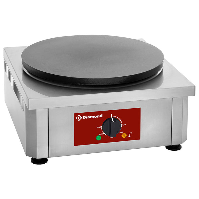 Crêpière haut rendement, électrique, Ø 400 mm "émaillée" - 3 kW - L 450 x P 500 x H 240 mm - Diamond