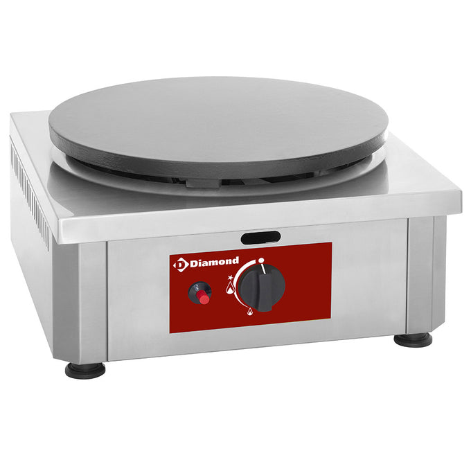 Crêpière haut rendement, gaz, Ø 400 mm "émaillée" - L 450 x P 500 x H 240 mm - Diamond