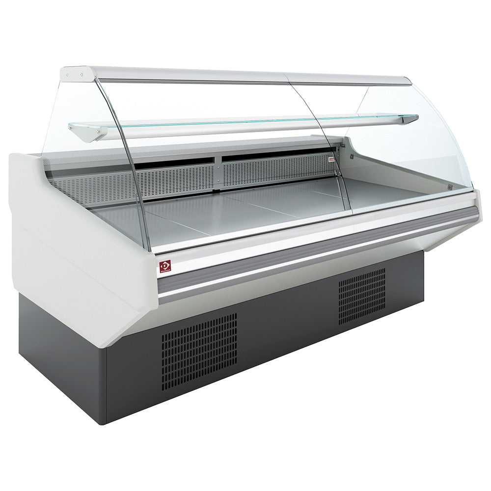 Comptoir ventilé, avec réserve, vitre bombée - Frontal BLANC - Réf CMN13-V3 - Diamond