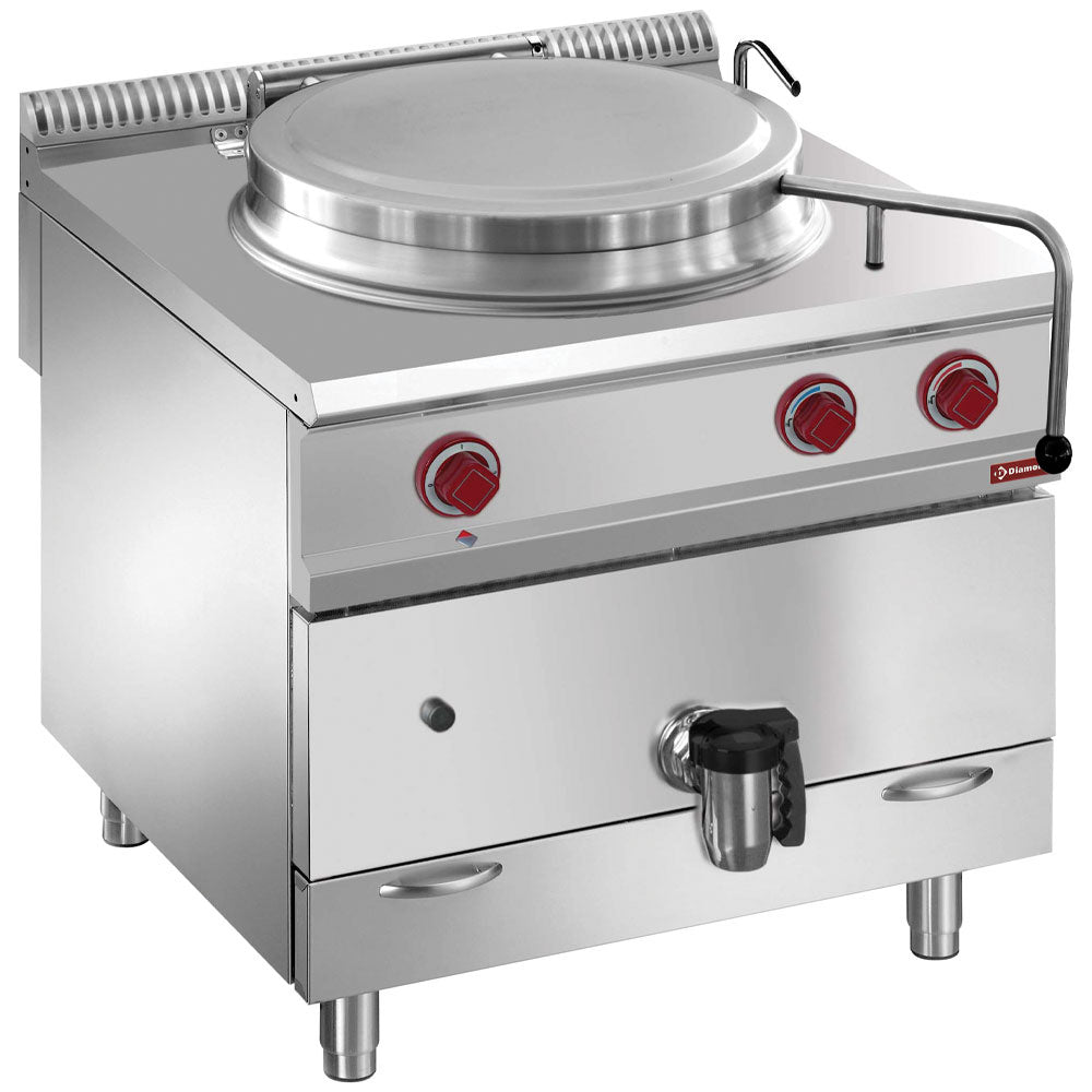 Marmite gaz, cuve 150 lit. chauffage direct, sur meuble - Diamond