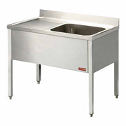 Plonge 1 cuve et 1 égouttoir à gauche, avec piétement - Réf L1410S-KD-D - Diamond
