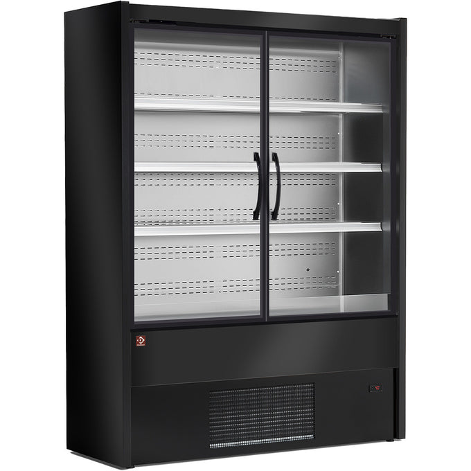 Vitrine réfrigérée murale positive, portes battantes - NOIR - Réf MD15/B5-R2P - 0,84 kW - Diamond