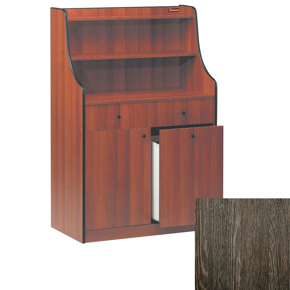 Meuble de service 2 tiroirs, 1 porte, 1 trémie, "Wengé" - Diamond