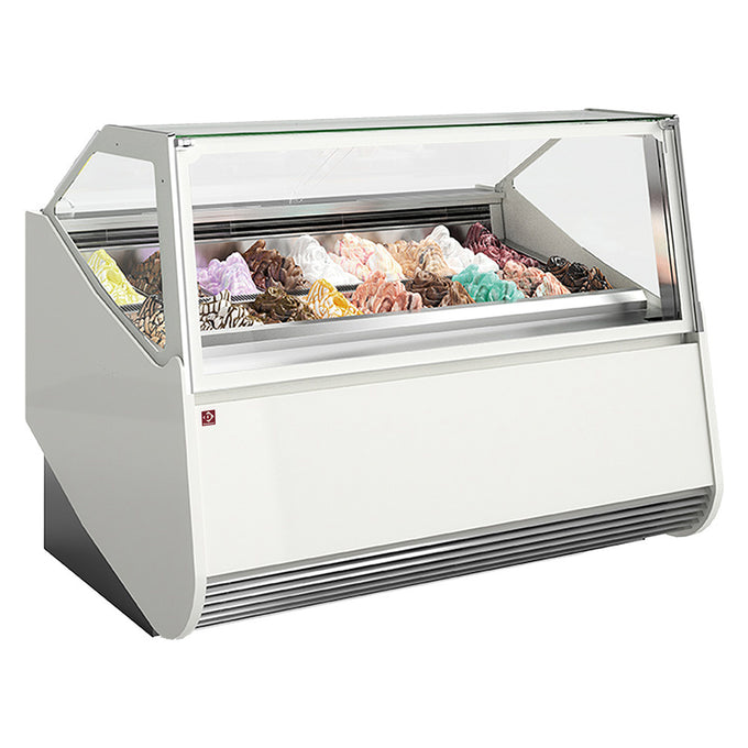 Comptoir à crème glacée 12 bacs inox (360x165) - 2,1 kW - L 1105 x P 1150 x H 1150 mm - Diamond