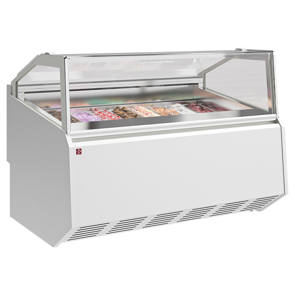 Comptoir à crème glacée 18 bacs inox (360x165) - Réf QUEB16-V5 - Diamond