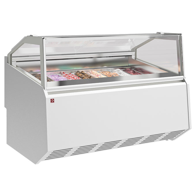 Comptoir à crème glacée 18 bacs inox (360x165) - Réf QUEB16-V5 - 2,82 kW - L 1605 x P 1150 x H 1150 mm - Diamond
