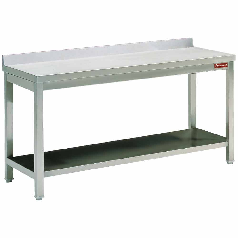 Table de travail avec sous tablette + bord arrière - Réf TL1861D - Diamond