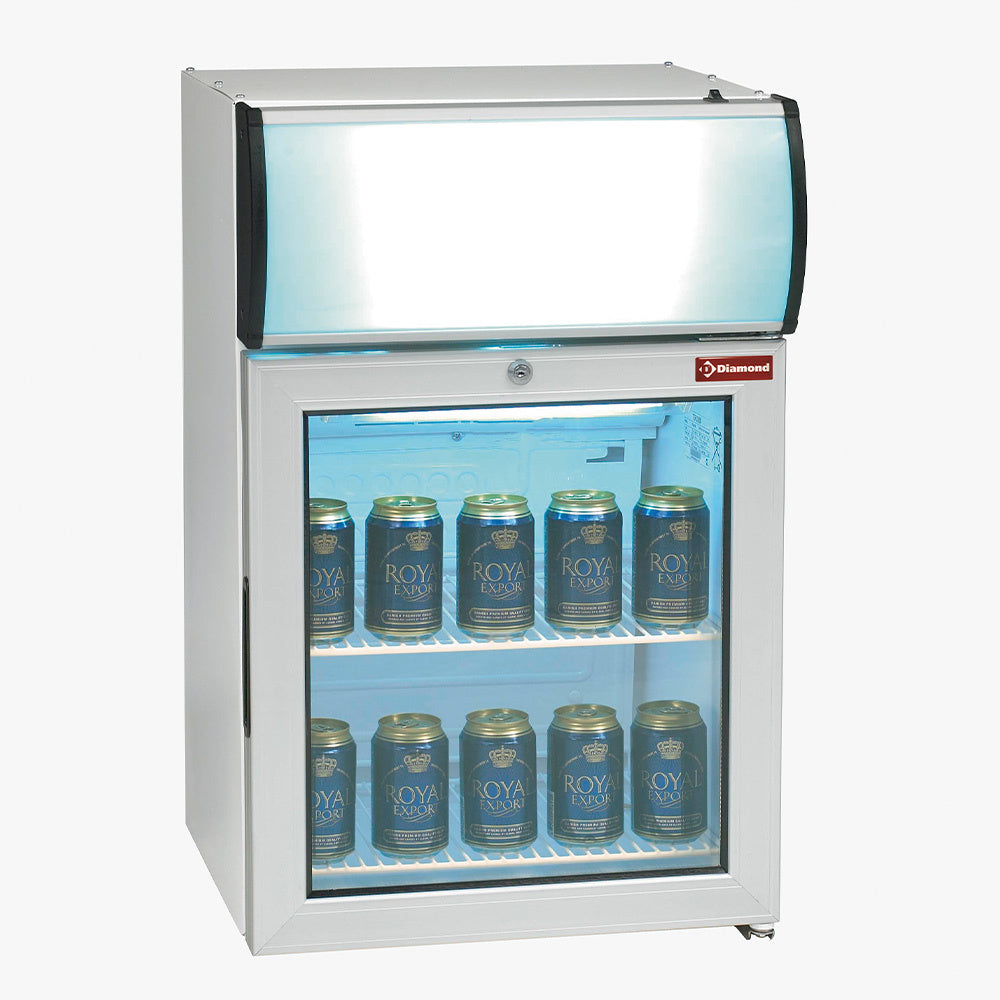 Vitrine de table 60 LT, T° positive, avec caisson lumineux - Diamond