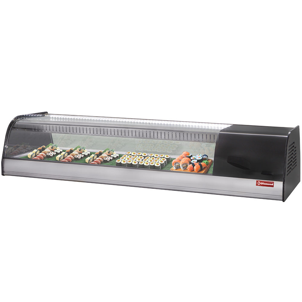 Vitrine réfrigérée pour sushi, double fond perforé (inclus) - Diamond