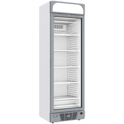 Vitrine ventilée négative vitrée 374  litres - 5 niveaux fixes avec caisson lumineux - BLANCHE - Diamond