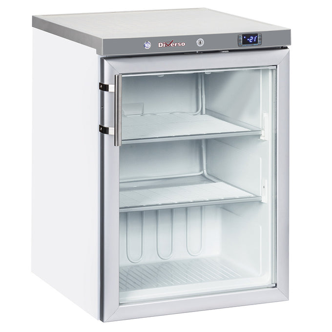 Armoire réfrigérée négative - Congélateur statique, porte vitrée, 200 litres - Blanc - L 600 x P 625 x H 853 mm - Diamond
