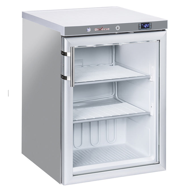 Armoire réfrigérée négative - Congélateur statique, porte vitrée, 200 litres - acier inox - L 600 x P 625 x H 853 mm - Diamond
