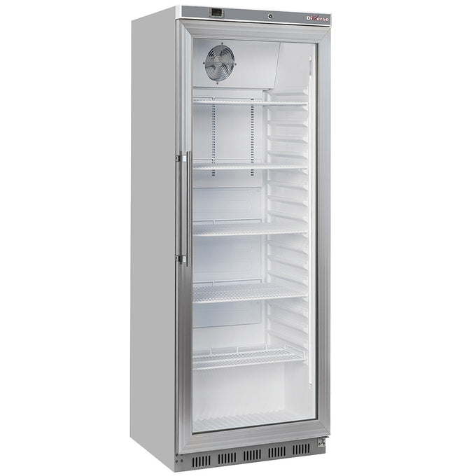 Armoire réfrigérée positive, porte vitrée, ventilée, 400 Lit. acier inox - Réf WR-PG41-XG-2EME - 600 x 723 x 1890 mm - Diamond