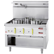 Fourneau wok 3 brûleurs avec rideau d'eau - Diamond