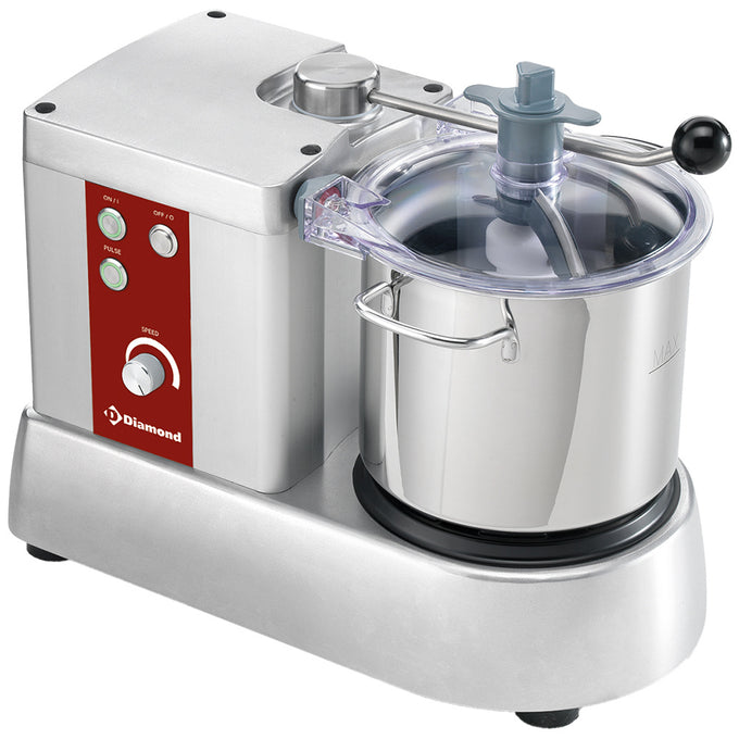 Cutter inox, 6 litres, variateur de vitesse - L 304 x P 457 x H 362 mm - Diamond
