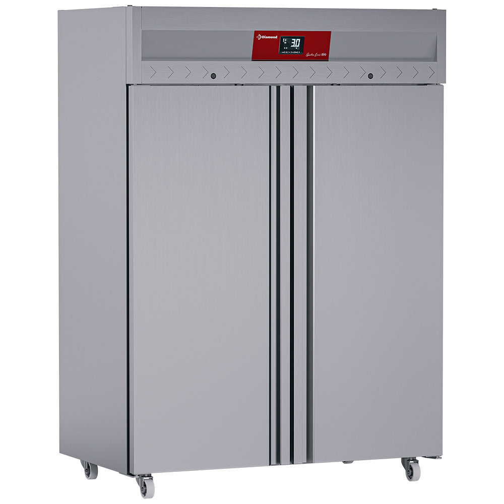 Armoire frigorifique ventilée 1400 Lit. 2 portes GN 2/1, sur roues - Diamond