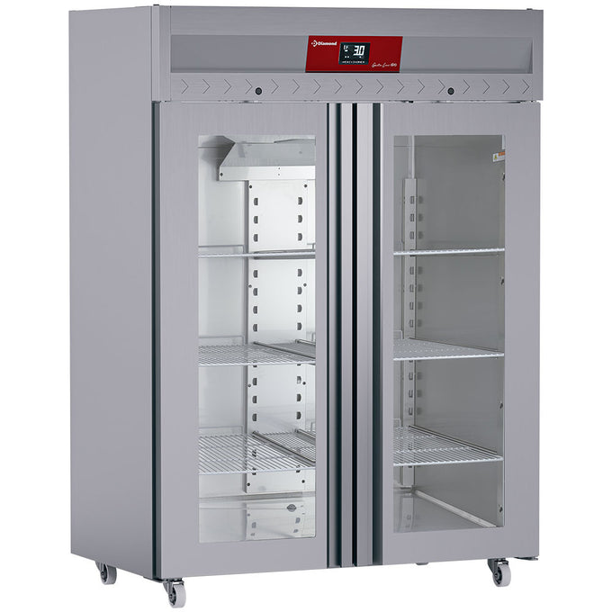 Armoire réfrigérée négative de congélation ventilée 1400 Lit. 2 portes vitrées GN 2/1, sur roues - Diamond