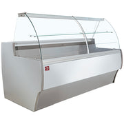 Comptoir vitrine réfrigéré à vitre bombée, ventilé, avec réserve - GRIS/BLANC - Réf MA20/E8-R2V - Diamond