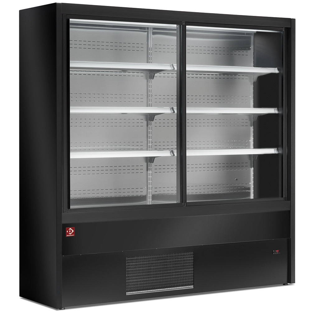Murale réfrigéré, ventilé, avec portes coulissantes en verres - NOIR - Réf PD15/B5-R2C - Diamond