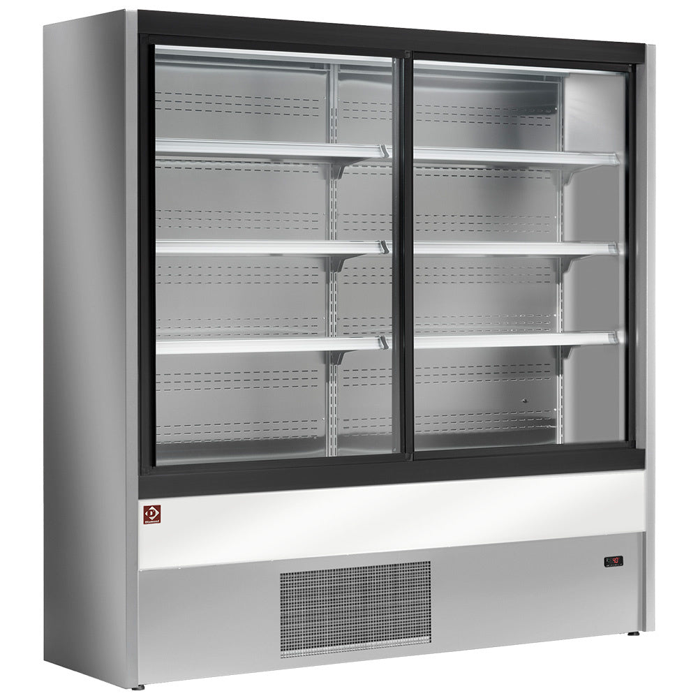 Murale réfrigéré, ventilé, avec portes coulissantes en verres - GRIS/BLANC - Réf PD18/A7-R2C - Diamond
