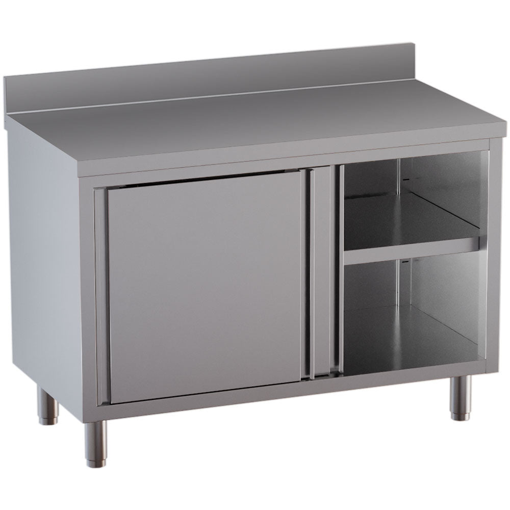 Table armoire neutre, portes coulissantes, avec dosseret arrière - Réf TA207D-SA6 - Diamond