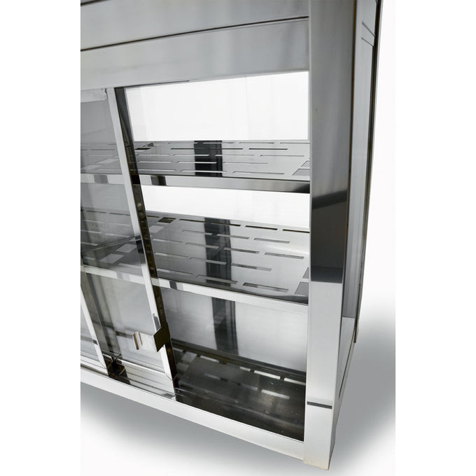 Vitrine réfrigérée, 4 faces vitrées, 2 portes coulissantes - 0,38 kW - L 800 x P 410 x H 700 mm - Diamond