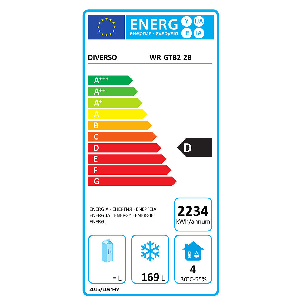 Table de congélation, ventilé, 2 portes GN 1/1, sur roues, 2 avec freins - Diamond