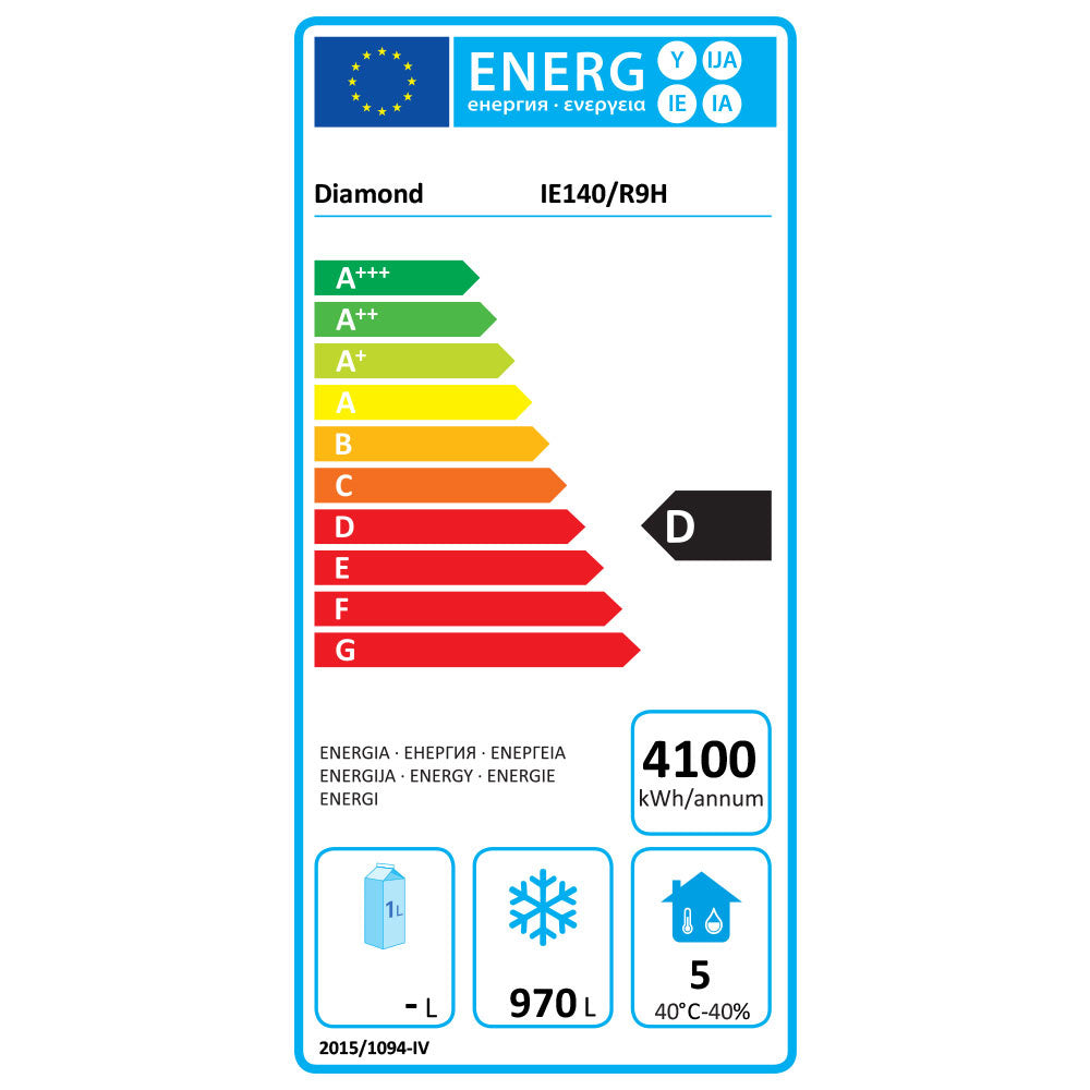 Armoire de congélation ventilée 1400 Lit. 2 portes GN 2/1, sur roues - Diamond