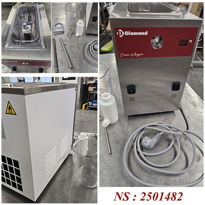 Machine réfrigérée à chantilly en inox, cuve 2 L (100 L/h) - 0,3 kW - Diamond