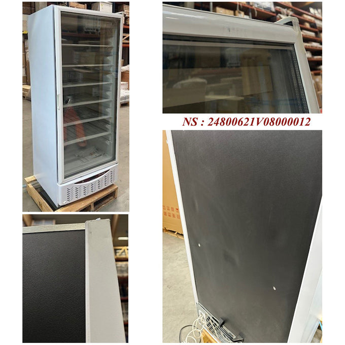 Armoire réfrigérée négative - Congélateur statique, porte vitrée, 525 litres, GN2/1+600x400, blanc - Diamond