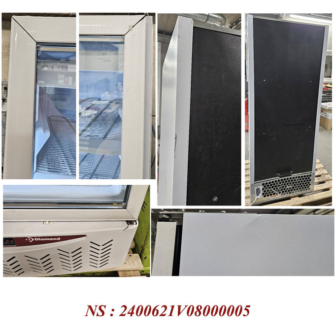 Congélateur statique, porte vitrée, 525 litres, GN2/1+600x400, blanc - Réf NFT55-R2G-2EME_B - 0,45 kW - Diamond