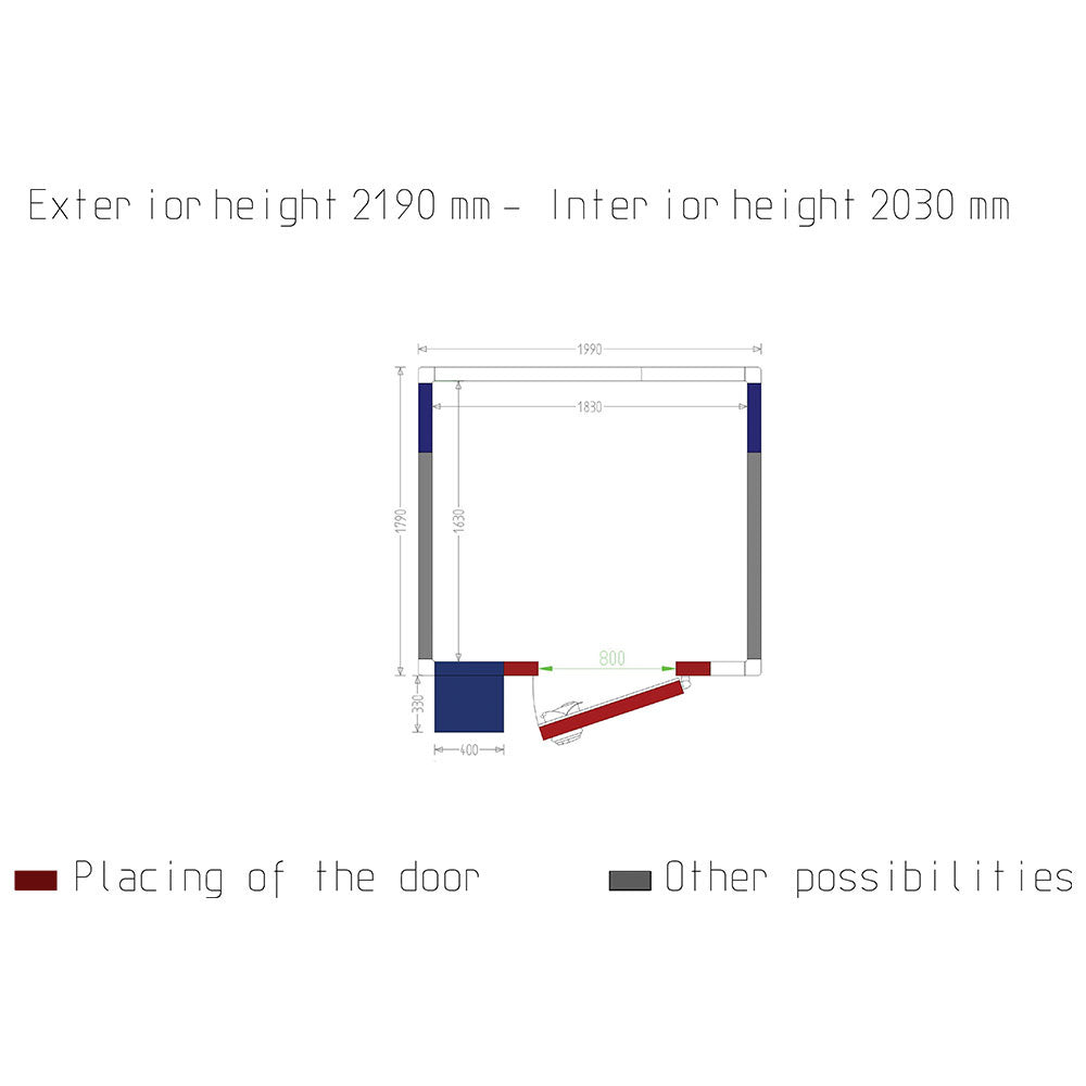 Chambre Froide Négative avec groupe, dim.int. 1830 x 1630 x h2030mm (6,06m³) - Diverso