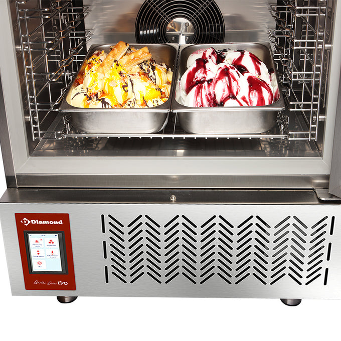 Cellule de congélation rapide, 3x GN1/1 (12-8 Kg) TOUCH SCREEN - 0,95 kW - L 620 x P 655 x H 670 mm - Diamond