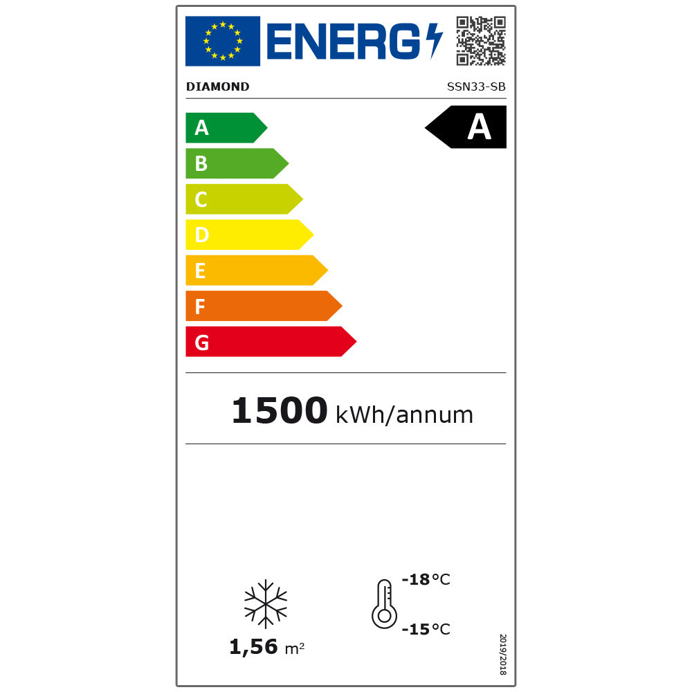 Vitrine ventilée négative 221 litres - 7 niveaux fixes design noir - Éclairage LED thermostat électronique - Diamond