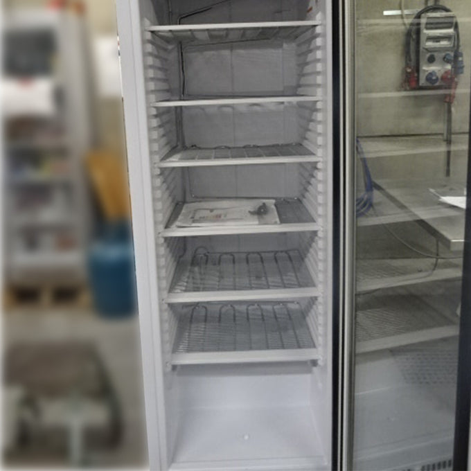 Armoire négative congélateur statique, vitrée, 400 litres. blanc - 0,32 kW - L 620 x P 675 x H 1860 mm - Diamond