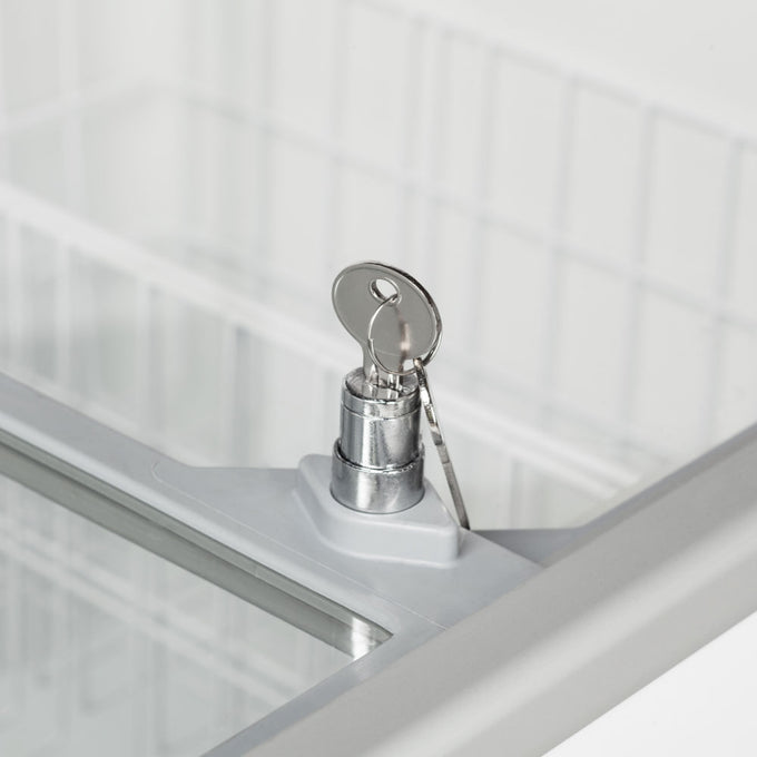 Conservateur bahut 300 lt à coulissants - Congélateur vitré - L 1010 x P 630 x H 890 mm - Diamond
