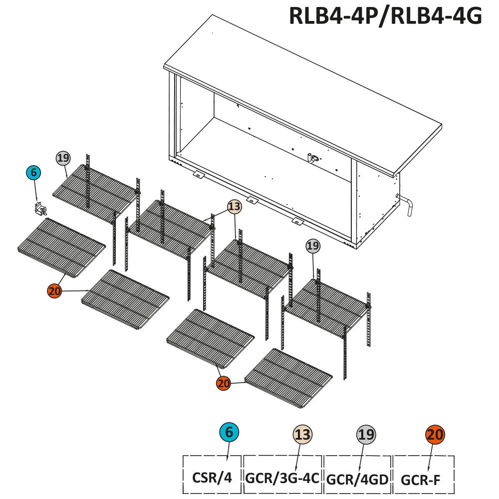 Clips (Kit 4 pièces) support grilles RLB... - Diamond