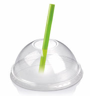 Couvercle jetable dôme en PLA de diamètre 10 cm avec un trou de 25 mm., lot de 50 - Ecobioshopping