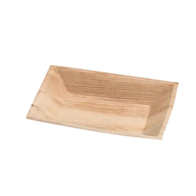 Assiette jetable 17 × 12 cm en feuille de palmier, lot de 25 - Ecobioshopping