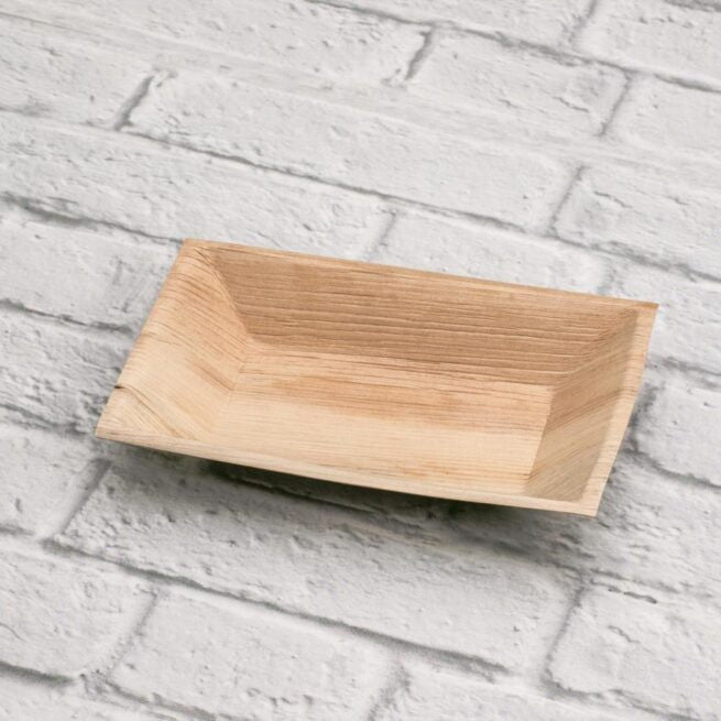 Assiette jetable 17 × 12 cm en feuille de palmier, lot de 25 - Ecobioshopping