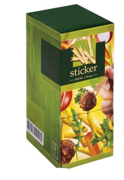 Fourchette jetable autocollante 8,5 cm à deux pointes en bois, lot de 1000 - Ecobioshopping