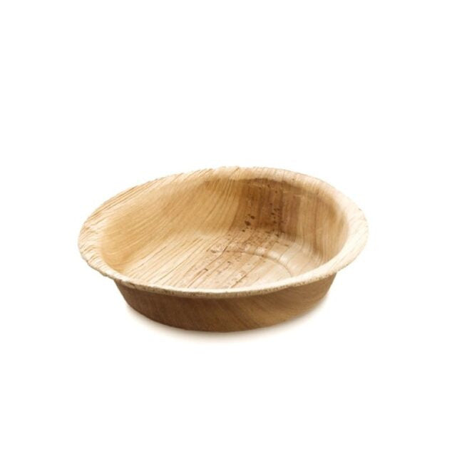 Assiette jetable ronde 12 cm en feuille de palmier, lot de 25 - Ecobioshopping